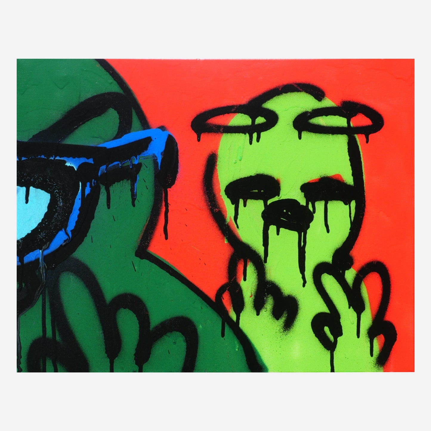BLUE GLASSES ON PAINTING