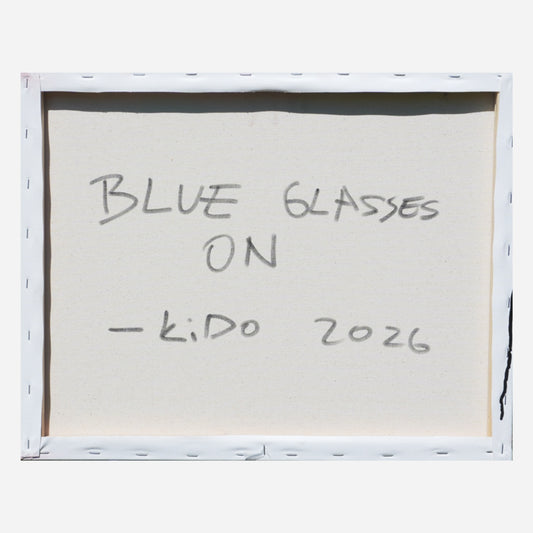 BLUE GLASSES ON PAINTING