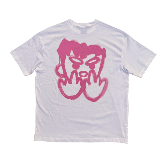 WHITE LOGO BACKPRINT TEE
